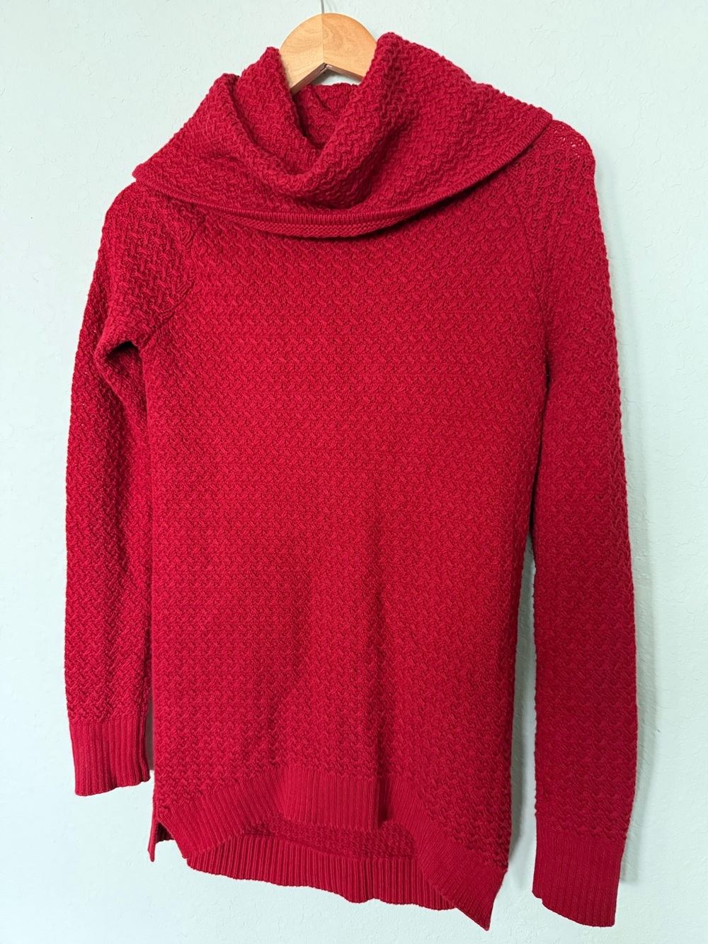 Between Me & You Red Cowl Neck Knit Sweater